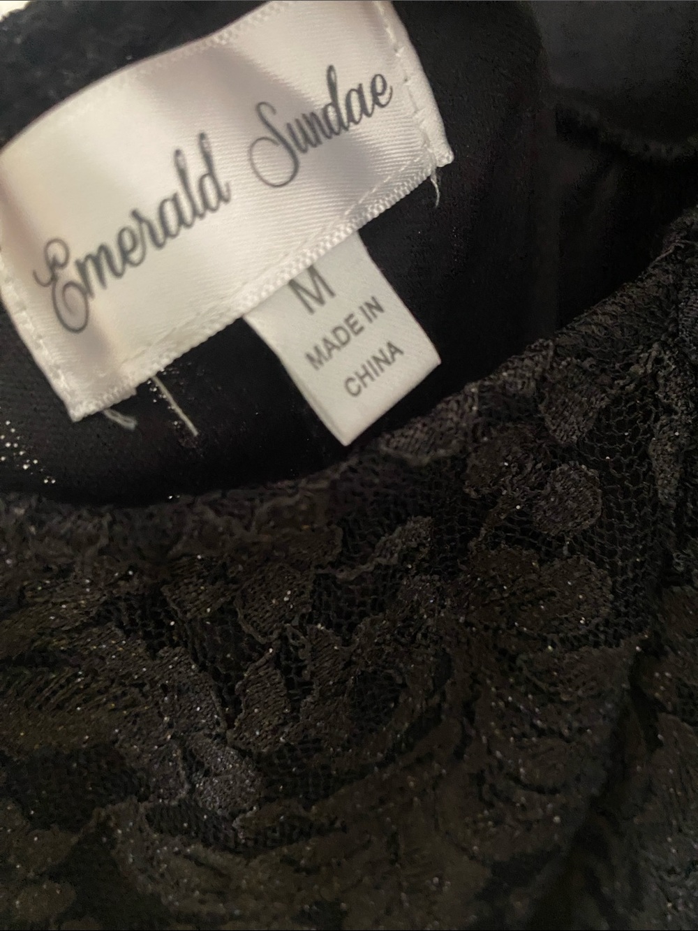 Emerald Sundae Black Lace V-Neck Mini Dress - Picture 12 of 13
